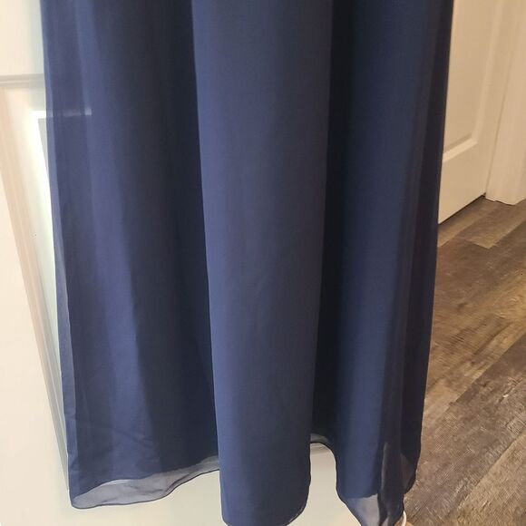 Alfred Angelo Navy Blue Beaded Formal Prom Evening Gown - Picture 5 of 13